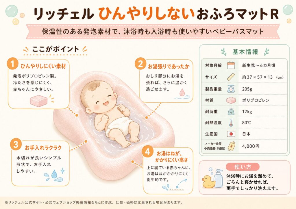 リッチェル ひんやりしないおふろマットR