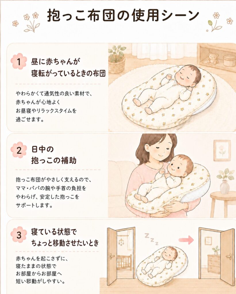PUPPAPUPO抱っこふとんの使用シーン